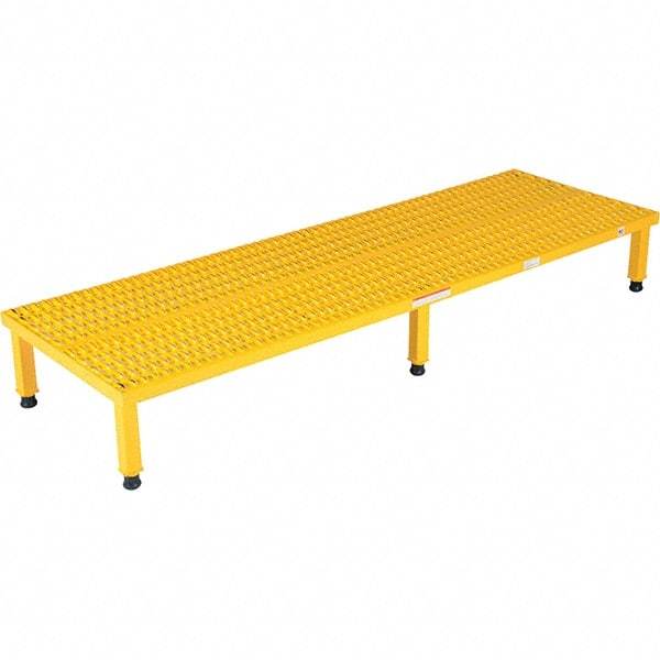 Vestil - 9" High x 24" Wide x 72" Deep, Yellow Step Stand - Steel, 500 Lb Capacity - Best Tool & Supply