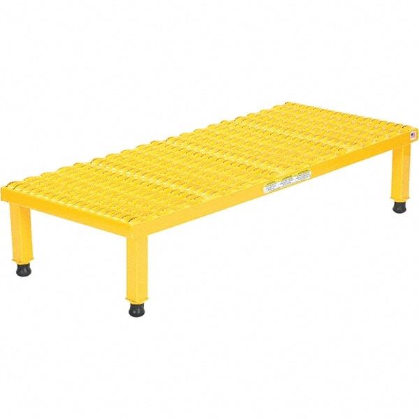 Vestil - 9" High x 19" Wide x 48" Deep, Yellow Step Stand - Steel, 500 Lb Capacity - Best Tool & Supply