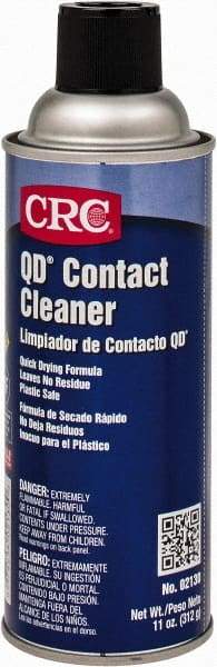 CRC - 11 Ounce Aerosol Contact Cleaner - 0°F Flash Point, 22,600 Volt Dielectric Strength, Flammable, Food Grade, Plastic Safe - Best Tool & Supply