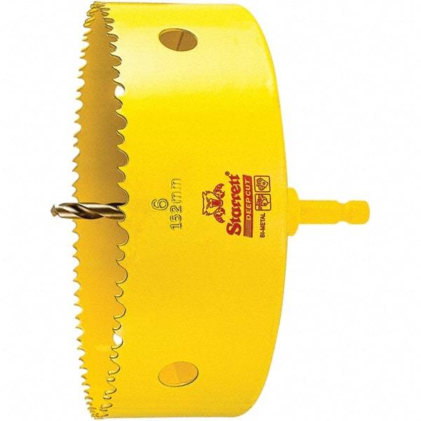 Starrett - 6" Diam, 2" Cutting Depth, Hole Saw - High Speed Steel Saw, Toothed Edge - Best Tool & Supply