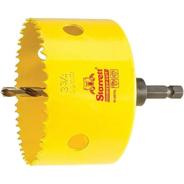 Starrett - 3-3/4" Diam, 2" Cutting Depth, Hole Saw - High Speed Steel Saw, Toothed Edge - Best Tool & Supply