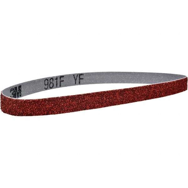 3M - 1/2" Wide x 24" OAL, 36 Grit, Ceramic Abrasive Belt - Ceramic, Coated, YF Weighted Cloth Backing, Series 981F - Best Tool & Supply