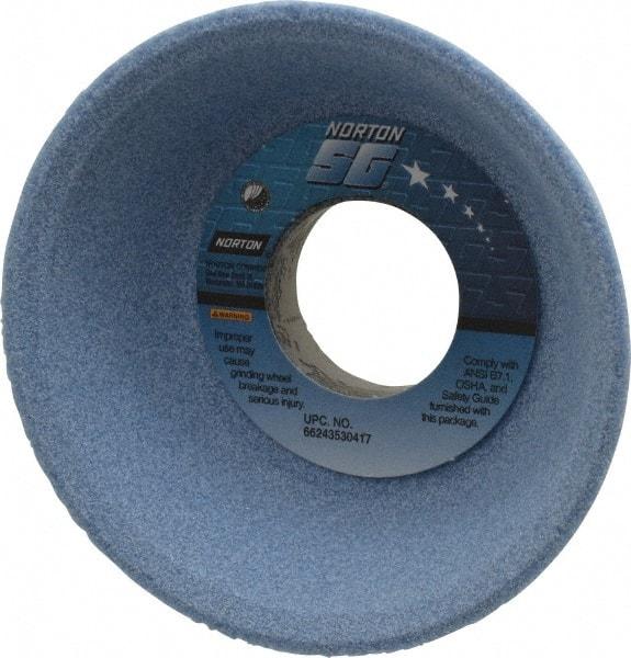 Norton - 4" Diam, 1-1/4" Hole Size, 1-1/2" Overall Thickness, 60 Grit, Type 11 Tool & Cutter Grinding Wheel - Medium Grade, Ceramic, L Hardness, Vitrified Bond, 5,730 RPM - Best Tool & Supply