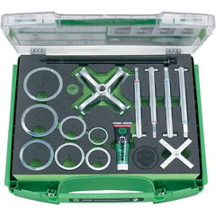 KUKKO - 21 Piece, 5/8 to 3-7/8" Spread, Blind Hole Puller Set - 1 Bolt, 8 Jaws, 6-3/16" Reach - Best Tool & Supply