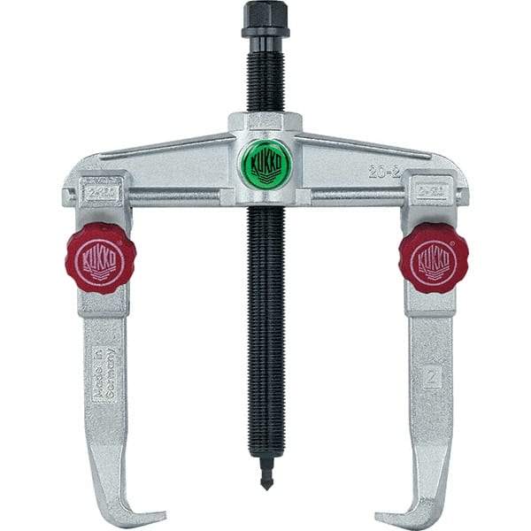 KUKKO - 2 Jaw, 1-1/2" to 6-3/8" Spread, 6-1/2 Ton Capacity, Reversible Puller - 5-7/8" Reach, For Bearings, Gears, Discs, Bushings, Seals - Best Tool & Supply