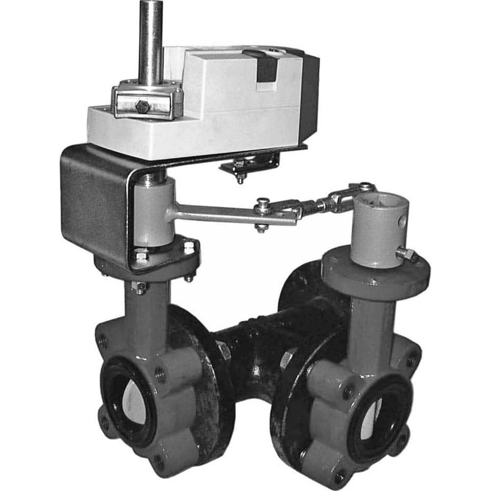 Honeywell - Actuated Butterfly Valves; Pipe Size: 5 (Inch); Actuator Type: Electric ; Style: Flanged ; Material: Cast Iron; Polyester ; WOG Rating (psi): 50 ; Seat Material: EPDM - Exact Industrial Supply