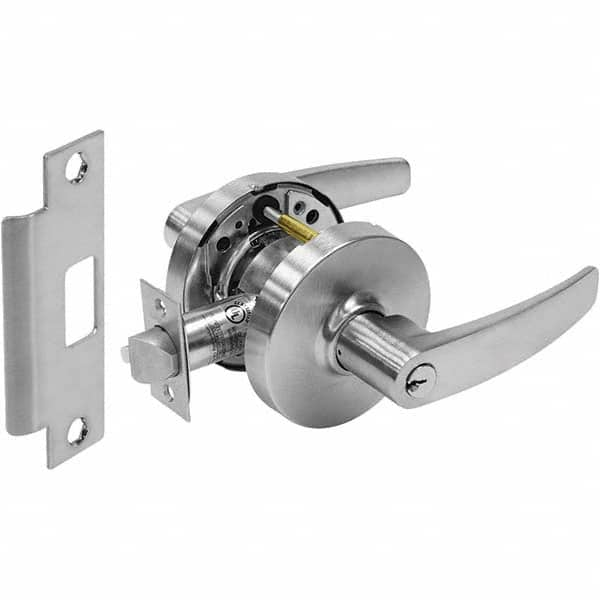 Storeroom Lever Lockset for 1-3/4 to 2″ Doors Key-in Lever, 2-3/4″ Backset, Satin Chrome Finish