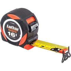 Lufkin - 16' x 1-3/16" Yellow Steel Blade Tape Measure - 1/16" Graduation, Inch Graduation Style, Black ABS Plastic Case - Best Tool & Supply