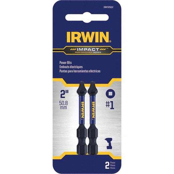 Irwin - Power & Impact Screwdriver Bit Sets Point Type: Square Drive Size: 1/4 Hex - Best Tool & Supply