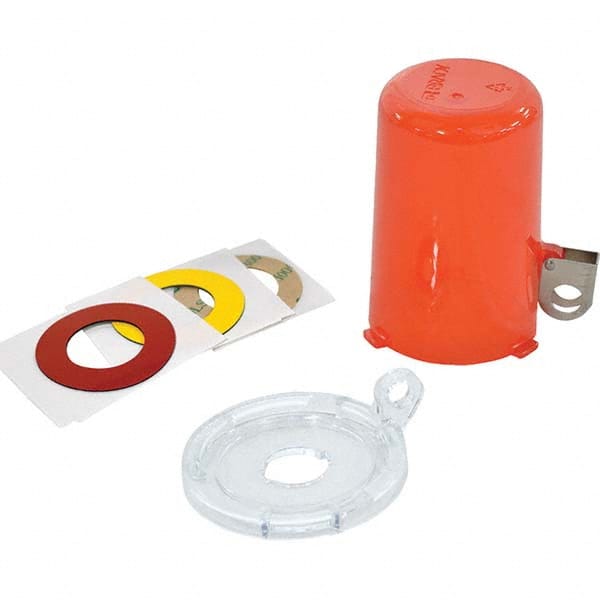 Pneumatic & Valve Lockouts; Maximum Number of Padlocks: 1; Maximum Shackle Diameter: 0.320 in; Material: Polycarbonate; Maximum Shackle Diameter (Inch): 0.320 in; Material: Polycarbonate; Includes: (1) Base; (1) Cover; (1) Yellow Label;(1) Red Label;(1) A