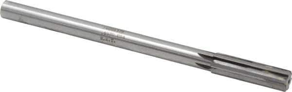 Made in USA - 0.637" Carbide-Tipped 6 Flute Chucking Reamer - Straight Flute, 9/16" Straight Shank, 2-1/4" Flute Length, 9" OAL - Best Tool & Supply