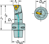 C3-R166.0KF-12050-11 Capto® and SL Turning Holder - Best Tool & Supply