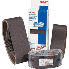 Sait - 1/2" Wide x 24" OAL, 36 FEPA Grit, Aluminum Oxide Abrasive Belt - Aluminum Oxide, Very Coarse, Coated, X Weighted Cloth Backing, Dry, Series 1A-X - Best Tool & Supply