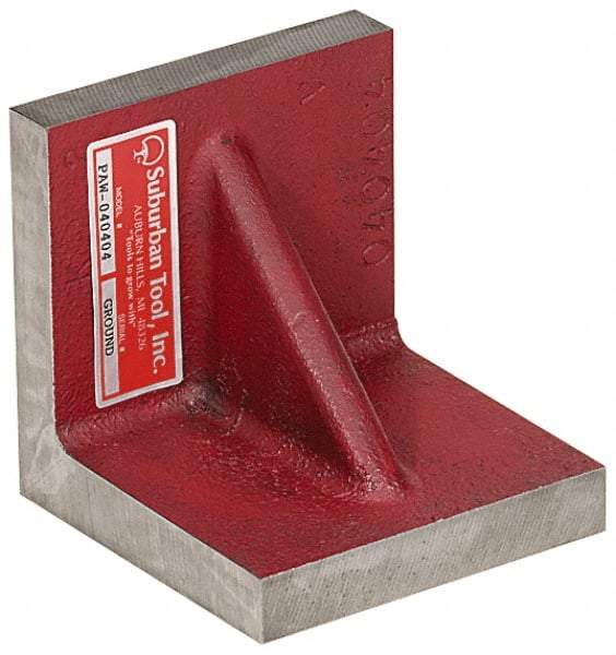 Suburban Tool - 10" Wide x 10" Deep x 10" High Cast Iron Precision-Ground Angle Plate - Standard Plate, Flat Surface, Double Web, 1" Thick, Single Plate - Best Tool & Supply