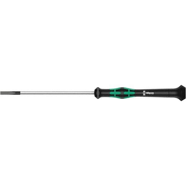 Wera - 2.5mm Blade Width, Electronic/Electrostatic Slotted Screwdriver - 40mm Blade Length, Round Shank, Ergonomic Handle - Best Tool & Supply