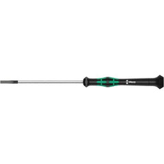 Wera - 2.5mm Blade Width, Electronic/Electrostatic Slotted Screwdriver - 40mm Blade Length, Round Shank, Ergonomic Handle - Best Tool & Supply