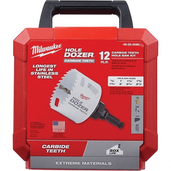 Milwaukee Tool - Hole Saw Kits Minimum Saw Diameter (Inch): 7/8 Maximum Saw Diameter (Inch): 2-1/2 - Best Tool & Supply