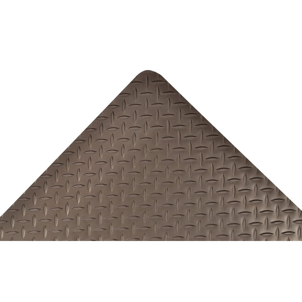 Anti-Fatigue Mat:  144.0000″ Length,  36.0000″ Wide,  1″ Thick,  Nitrile Rubber,  Beveled Edge,  Heavy Duty Diamond Plates,  Black,  Dry