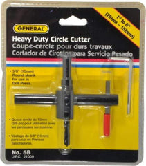 General - 1 to 6" Cutting Diam, Circle Cutter Tool - Straight Shank, 3/8" Shank Diam - Best Tool & Supply