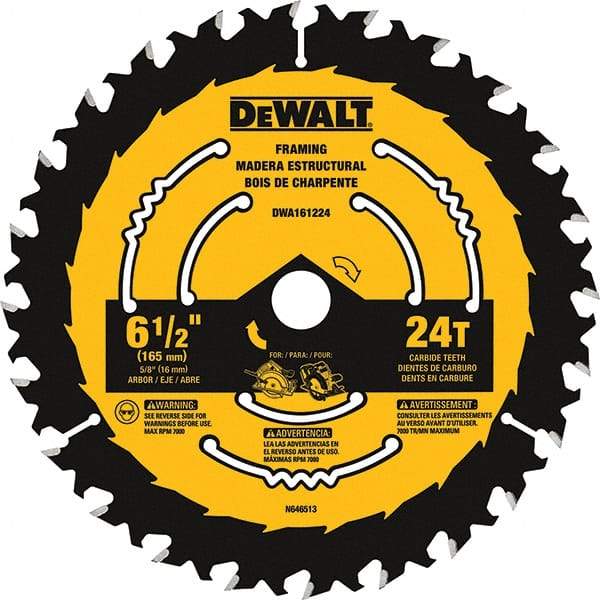 DeWALT - Wet & Dry-Cut Saw Blades   Blade Diameter (Inch): 6-1/2    Blade Material: Tungsten Carbide-Tipped - Best Tool & Supply