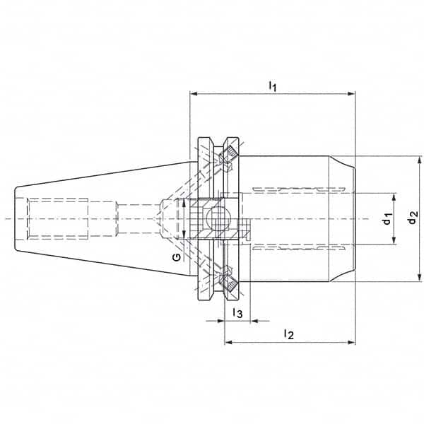 Mapal - CAT40 Taper Shank 20mm Hole Diam Hydraulic Tool Holder/Chuck - Best Tool & Supply