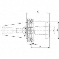 Mapal - CAT40 Taper Shank 19.05mm Hole Diam Hydraulic Tool Holder/Chuck - Best Tool & Supply