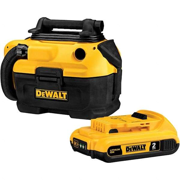 DeWALT - 2 Gal Plastic Tank, Electric & Battery Powered Wet/Dry Vacuum - 120 VAC & 18/20 Volt, 5' Hose Fitting, Cordless, HEPA Filter, Accessories Included - Best Tool & Supply