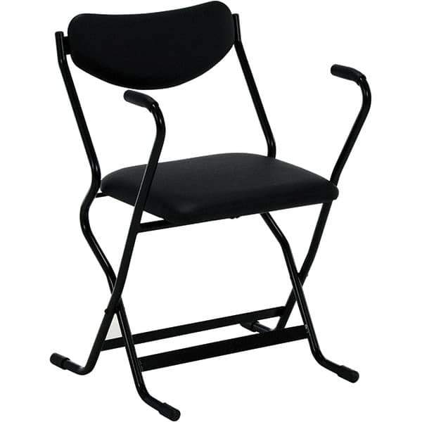 Vestil - 20-1/2" Wide x 28" High, Vinyl Folding Chair - Black - Best Tool & Supply