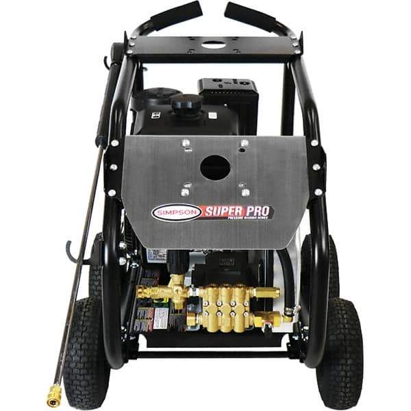 Simpson - Gas, 12 hp, 4,400 psi, 4 GPM, Cold Water Pressure Washer - AAA Triplex, 50' x 3/8" Hose - Best Tool & Supply