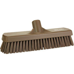 Vikan - 1.7" Bristle Length, Polyester Scrub Brush - 11-1/4" Long x 3" Wide Head, 11-1/4" OAL, Brown, Polypropylene Block - Best Tool & Supply