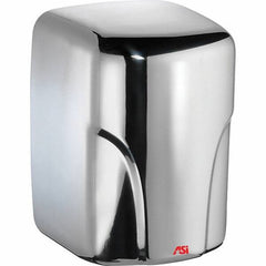 ASI-American Specialties, Inc. - 1600 Watt Bright Stainless Steel Finish Electric Hand Dryer - 110/120 Volts, 14.6 Amps, 8-1/16" Wide x 11-19/64" High x 7-5/64" Deep - Best Tool & Supply