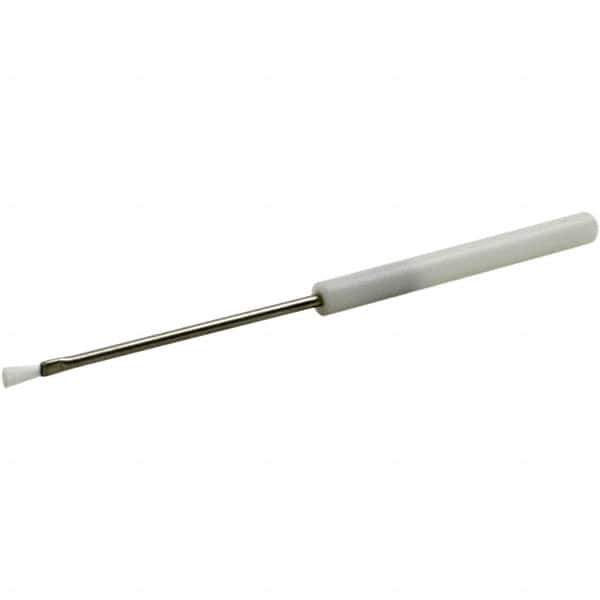 Brush Research Mfg. - 1" Angle/Flat Nylon Electronic Applicator Brush - 1/32" Bristle Length, 6-1/4" Plastic Dowel Handle - Best Tool & Supply