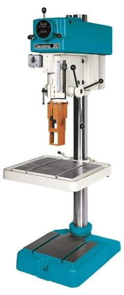 Clausing - 20" Swing, Variable Speed Pulley Drill Press - Variable Speed, 3/4 to 1-1/2 hp, Three Phase - Best Tool & Supply