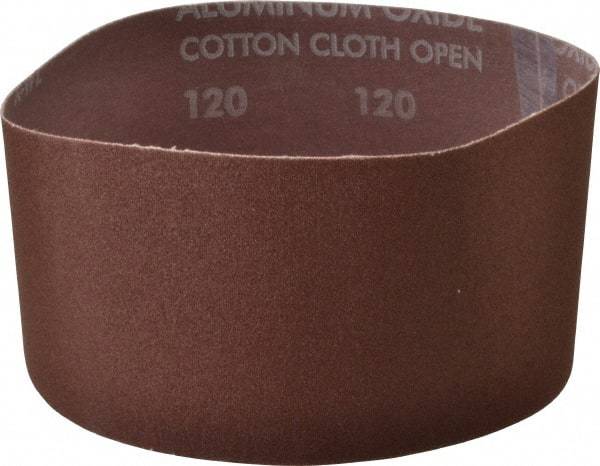 Norton - 3" Wide x 18" OAL, 120 Grit, Aluminum Oxide Abrasive Belt - Aluminum Oxide, Fine, Coated, X Weighted Cloth Backing, Series R228 - Best Tool & Supply