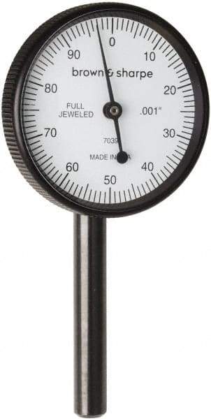 TESA Brown & Sharpe - 0.2 Inch Range, 0.001 Inch Dial Graduation, Dial Test Indicator - 1-1/2 Inch, 0-100 Dial Reading - Best Tool & Supply