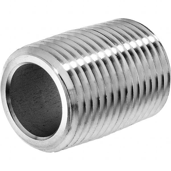 Stainless Steel Pipe Nipple: 1-1/2″ Pipe, Grade 316 Schedule 80