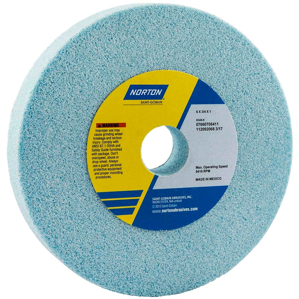 Norton - Bench & Pedestal Grinding Wheels Wheel Diameter (Inch): 6 Hole Size (Inch): 1 - Best Tool & Supply