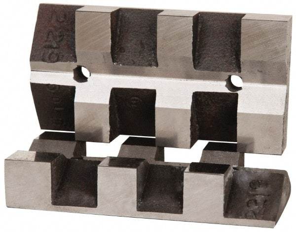 Heinrich - 4" Wide, V-Groove Vise Jaw - Ductile Iron, Fixed Jaw, Compatible with DA-2200-SC Vises - Best Tool & Supply