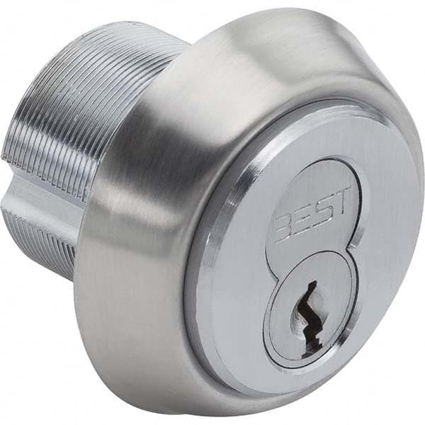 6, 7 Pin Best I/C Core Mortise Cylinder Brass, Satin Chrome Finish