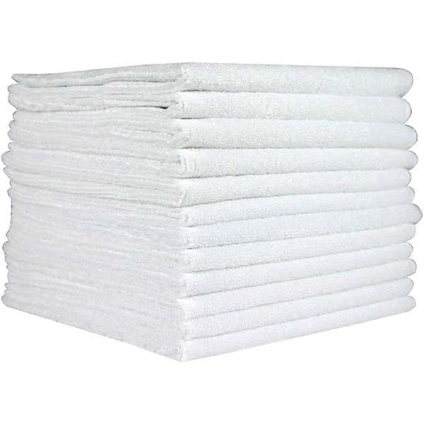 Microfiber Wipes: Reusable Poly Pack, 16 x 16″ Sheet, White