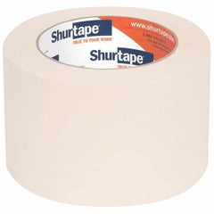 Masking Tape: 72 mm Wide, 55 m Long, 4.6 mil Thick, Natural & Tan Paper, Rubber Adhesive, 18 lb/in Tensile Strength