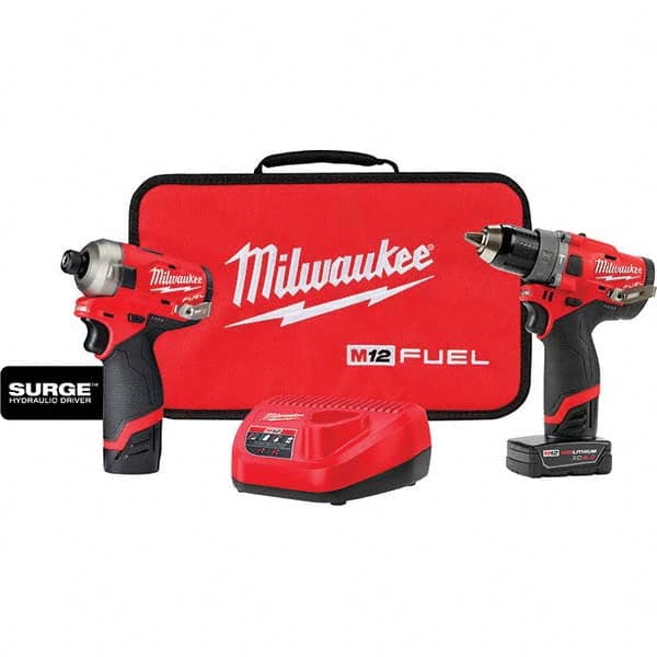 Milwaukee Tool - Cordless Tool Combination Kits Voltage: 12 Tools: Hammer Drill; Impact Driver - Best Tool & Supply