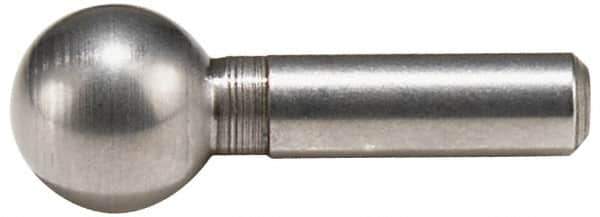 Jergens - 1/2" Ball Diam, 1/4" Shank Diam, Steel Standard Tooling Ball - 1-1/2" Ball Center to Shank Bottom - Best Tool & Supply