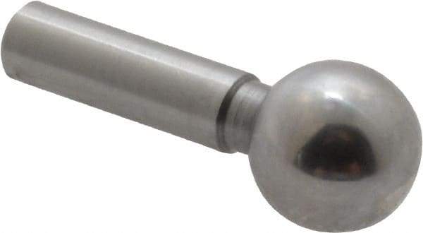 Jergens - 1/4" Ball Diam, 1/8" Shank Diam, Steel Standard Tooling Ball - 9/16" Ball Center to Shank Bottom - Best Tool & Supply