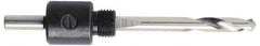 Milwaukee Tool - 5/8 to 1-3/16" Tool Diam Compatibility, Straight Shank, Steel Integral Pilot Drill, Hole Cutting Tool Arbor - 1/4" Min Chuck, Round Shank Cross Section, Threaded Shank Attachment, For Hole Saws - Best Tool & Supply