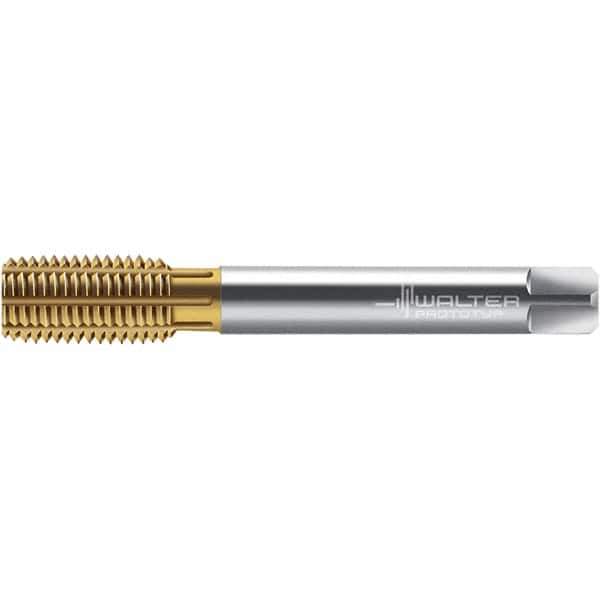 Walter-Prototyp - M10x1.00 DIN 2174 6HX 9.600 Thread Limit Semi-Bottoming Thread Forming Tap - Powdered Metal High Speed Steel, TiN Finish, 90mm OAL, 12mm Thread Length, Right Hand Thread, Series TC420 - Best Tool & Supply