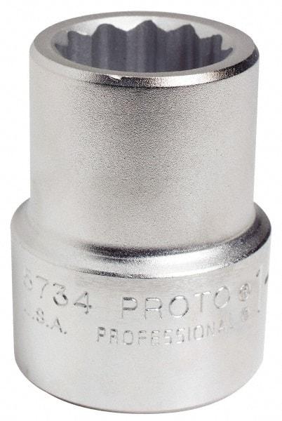 Proto - 1-1/16", 1" Drive, Standard Hand Socket - 12 Points, 2-7/16" OAL - Best Tool & Supply