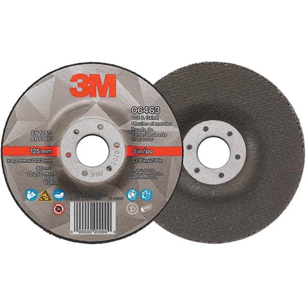 3M - Depressed-Center Wheels Wheel Diameter (Inch): 5 Wheel Thickness (Inch): 1/8 - Best Tool & Supply