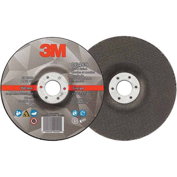 3M - Depressed-Center Wheels Wheel Diameter (Inch): 6 Wheel Thickness (Inch): 1/8 - Best Tool & Supply