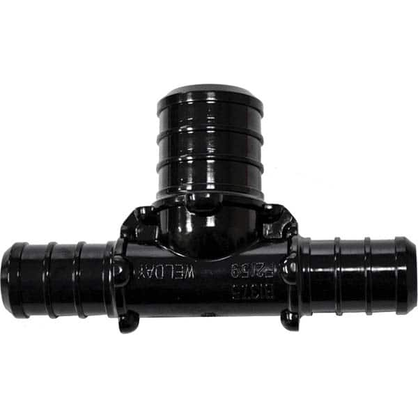 Plastic Pipe Fittings; Fitting Type: Reducer; Fitting Size: 3/4 x 1/2 x 1/2 in; End Connection: Pex; Color: Black; Lead Free: Yes